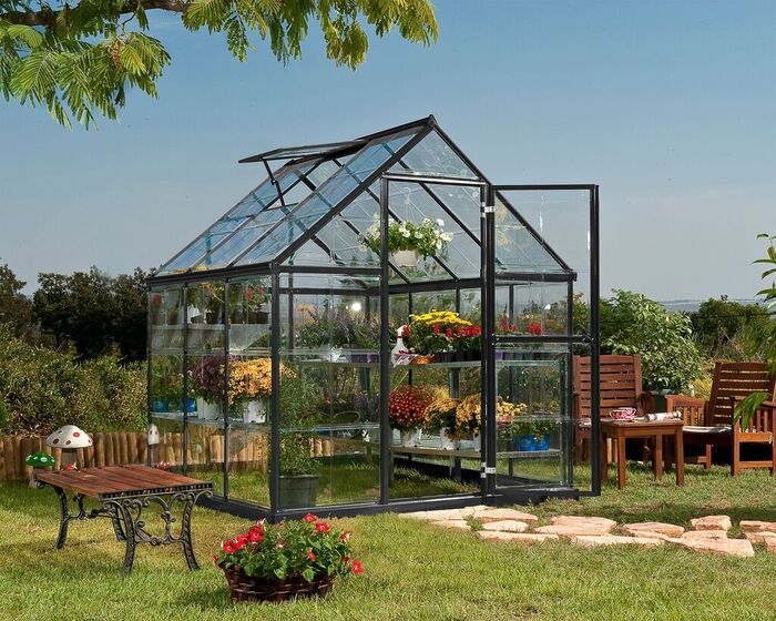 Växthus Harmony 3,4 m² Mörkgrå Canopia by Palram